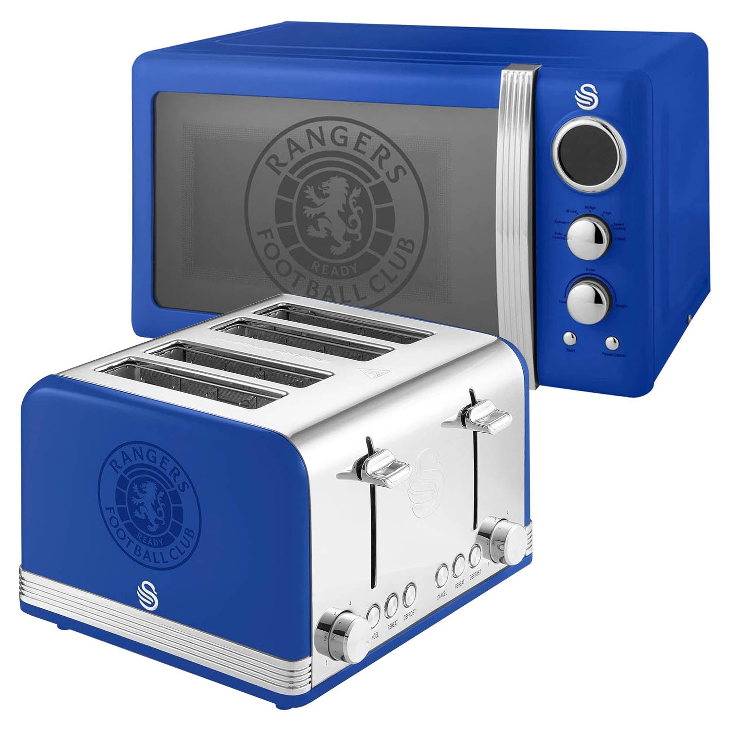 Swan Official Rangers FC Blue 20L Microwave & 4 Slice Toaster