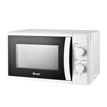Swan 700W 20L White Manual Microwave Oven
