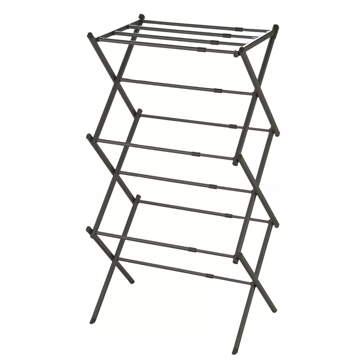 3-Tier Flat Top Foldable Steel Grey Clothes Airer