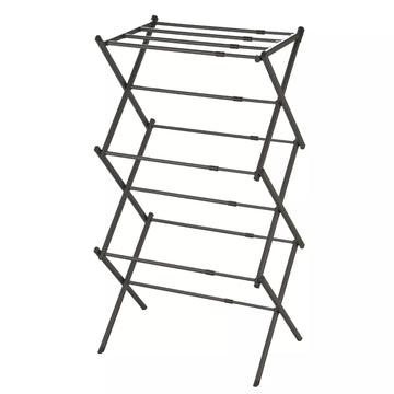 3-Tier Flat Top Foldable Steel Grey Clothes Airer