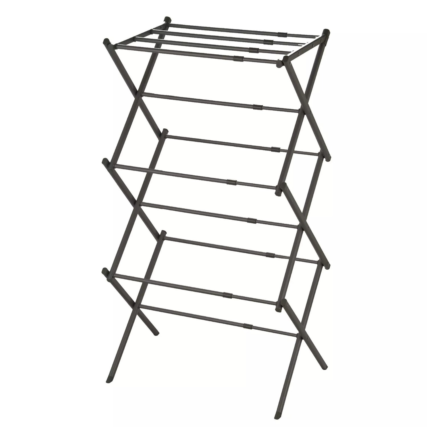3-Tier Flat Top Foldable Steel Grey Clothes Airer