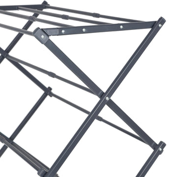 3-Tier Flat Top Foldable Steel Grey Clothes Airer
