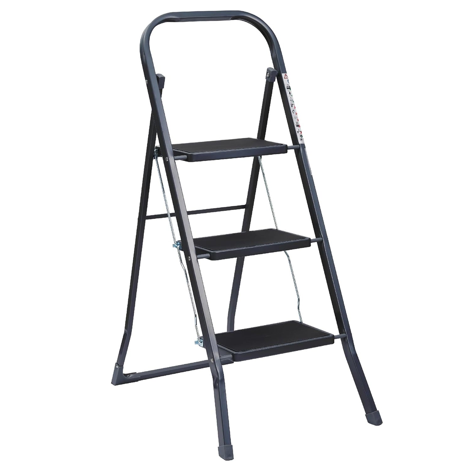 3-Tread Step Rubber Non-Slip  Sturdy Alloy Ladder