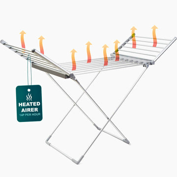 230W 15kg Capacity Heated Airer Winged Clothes Dryer