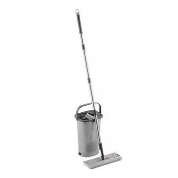 2 Compartments With Drainage Plug Flat Mop & Bucket