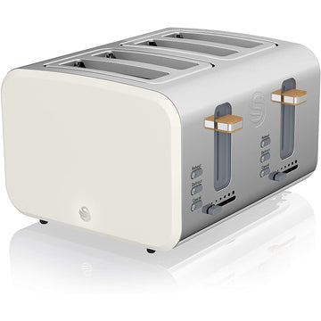 Swan Nordic Style 4 Slice 1500W White Toaster