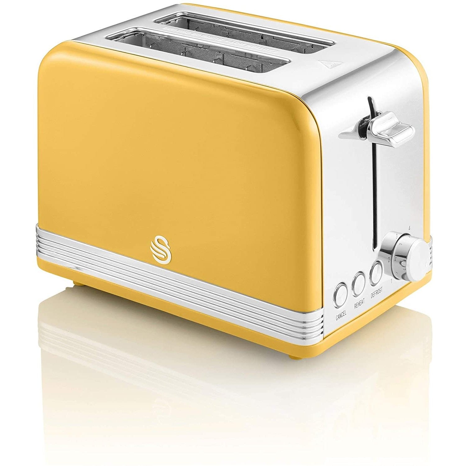 Swan Retro 2 Slice 815W Yellow Toaster