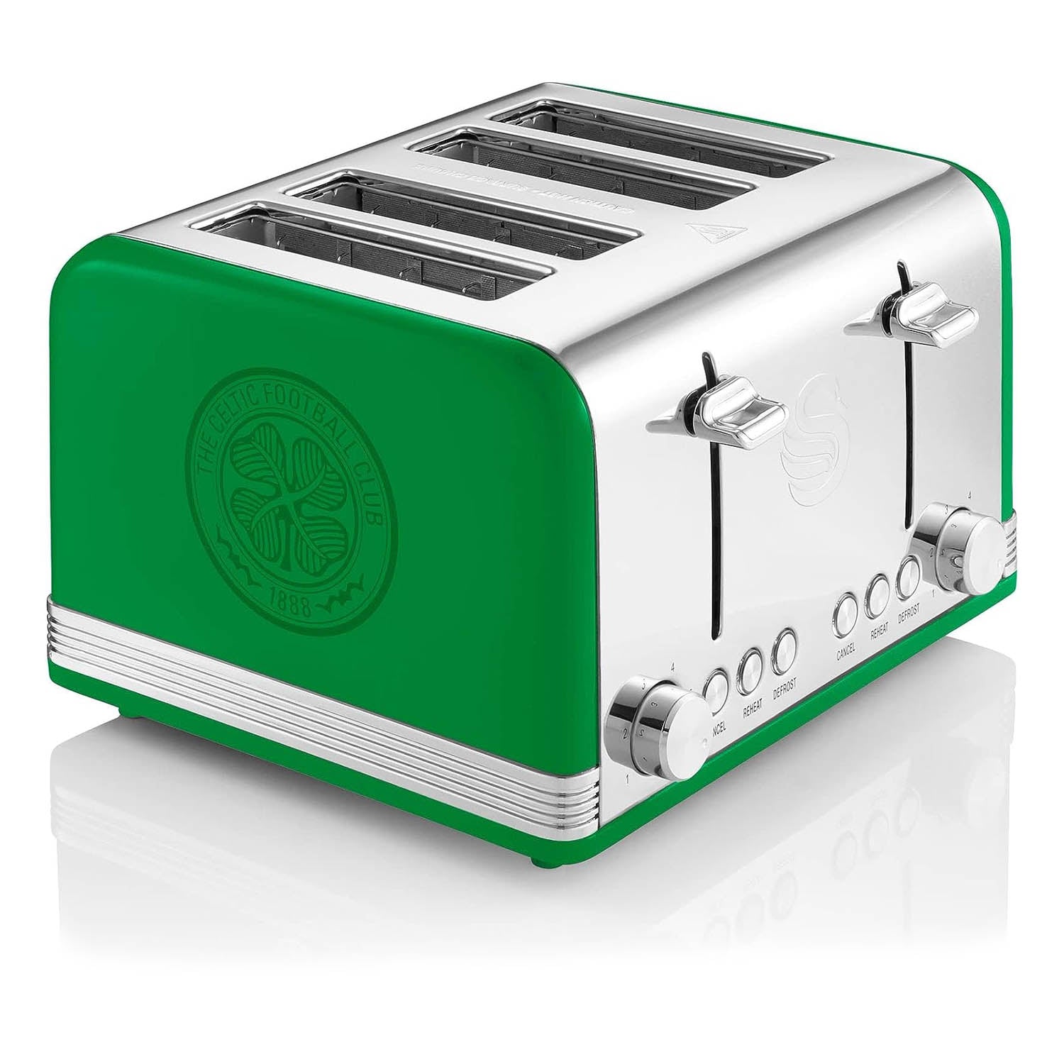 Swan retro kettle hot sale and toaster green