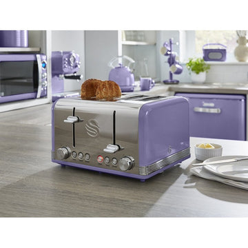 Swan Retro 4 Slice 1600W Purple Toaster