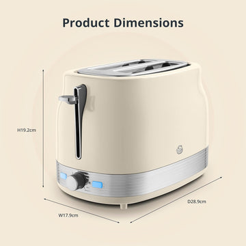 Swan Retro Cream 930W 2-Slice Toaster
