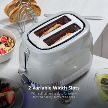 Swan Retro 930W 2-Slice Toaster Grey