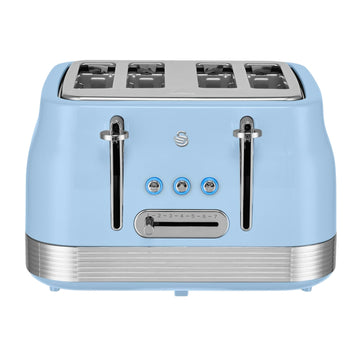 Swan Retro 4-Slice 1860W Toaster Blue