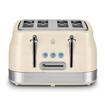 Swan Retro 1860W 4-Slice Toaster Cream