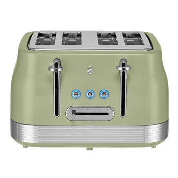 Swan Retro 4-Slice 1860W Toaster Green