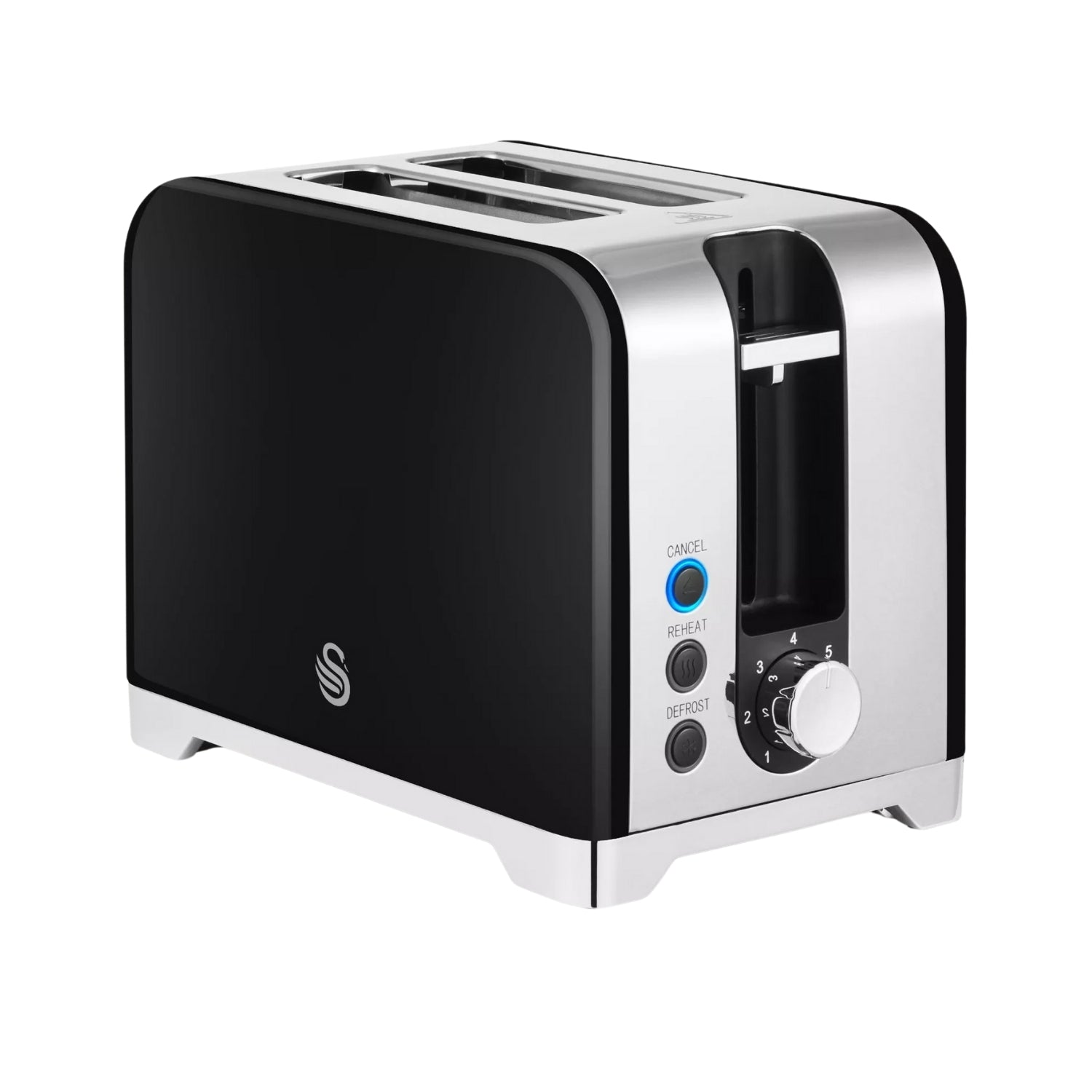 Swan Solace 930W 2-Slice Stainless Steel Toaster Black