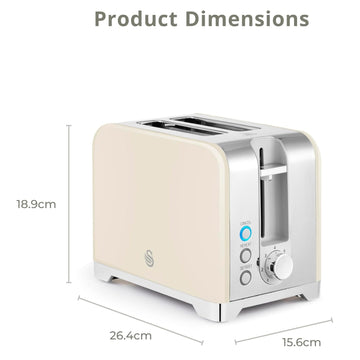 930W Cream Swan Solace 2-Slice Toaster