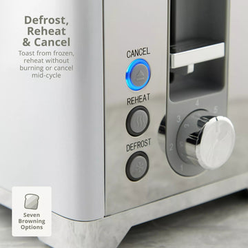 Swan Solace 930W 2-Slice Stainless Steel Toaster White