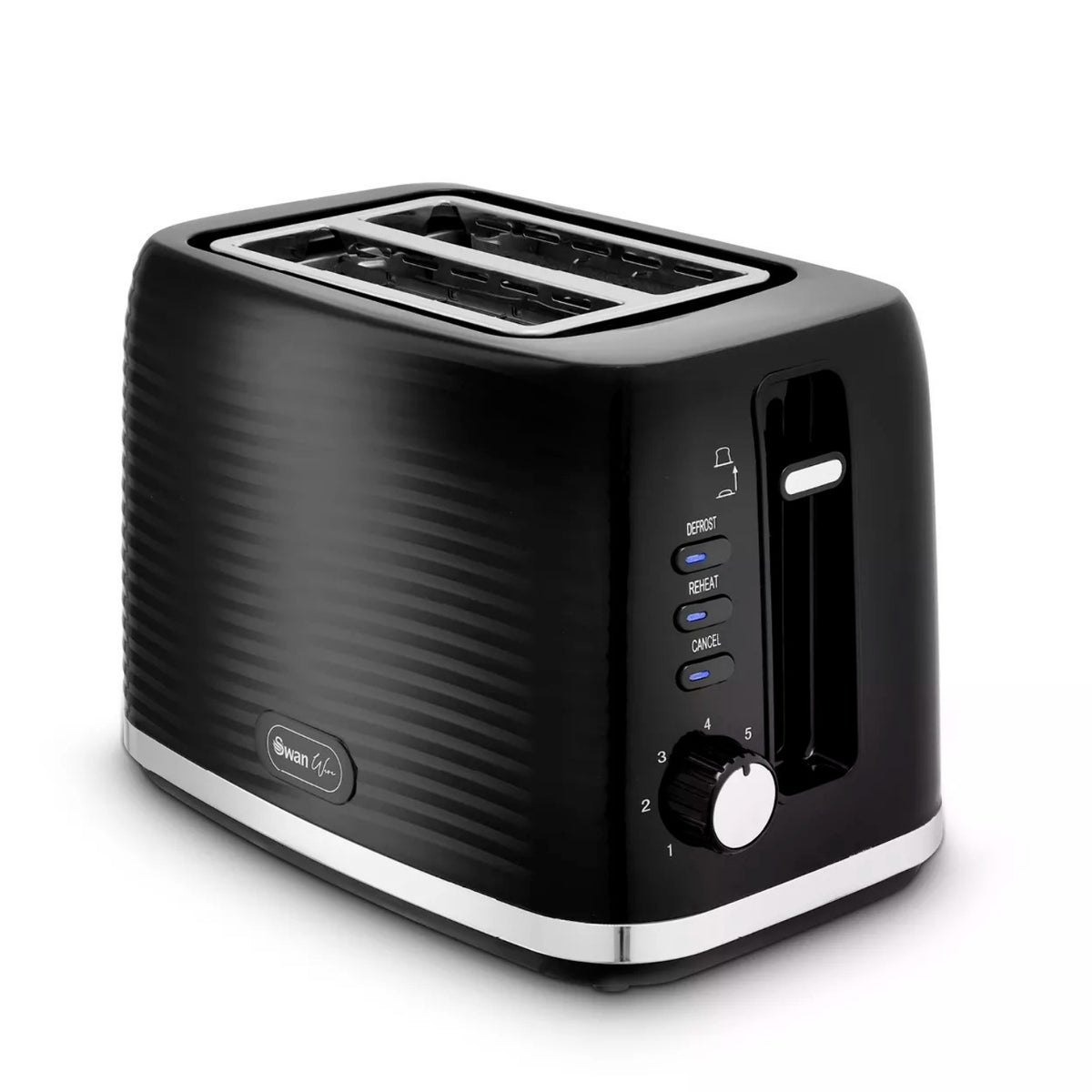 Swan Wave Black 2-Slice Toaster