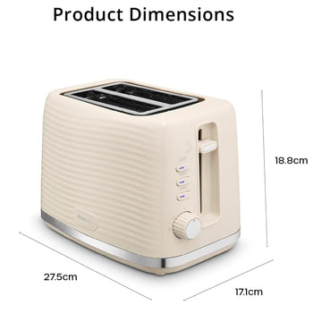 Swan Wave Cream 2-Slice Toaster