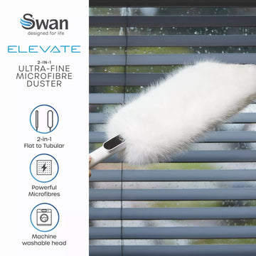 Swan Elevate 2-in-1 White Microfibre Duster