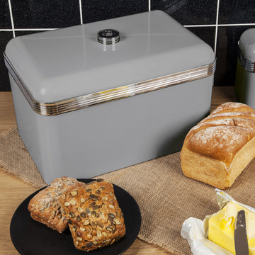 Swan Retro Grey Bread Bin Canister