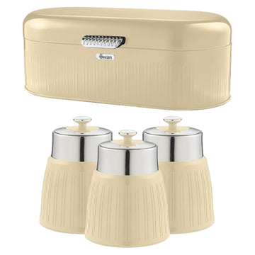 4Pcs Swan Retro Cream Canister & Bread Bin