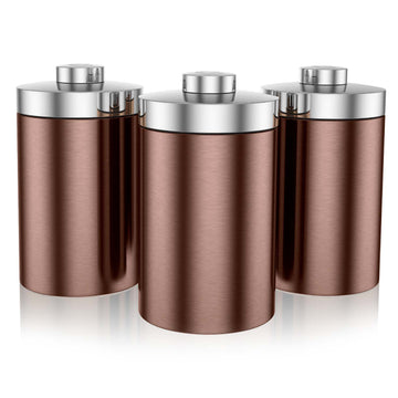 Swan Set of 3 Copper Kitchen Canisters Set