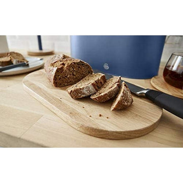 Swan Nordic Style Blue Oval Bread Bin Cutting Board Lid