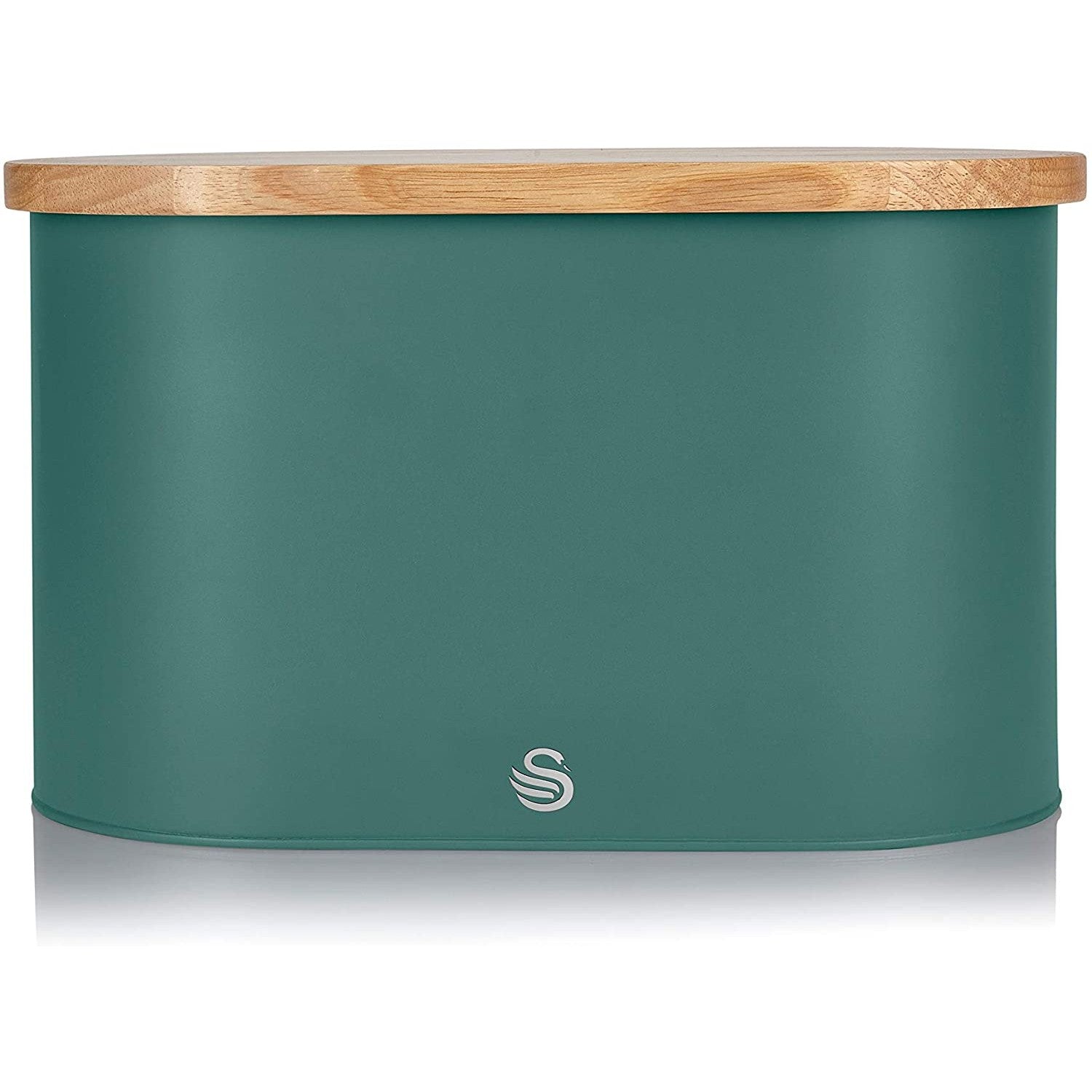Swan Nordic Style Green Oval Bread Bin Cutting Board Lid