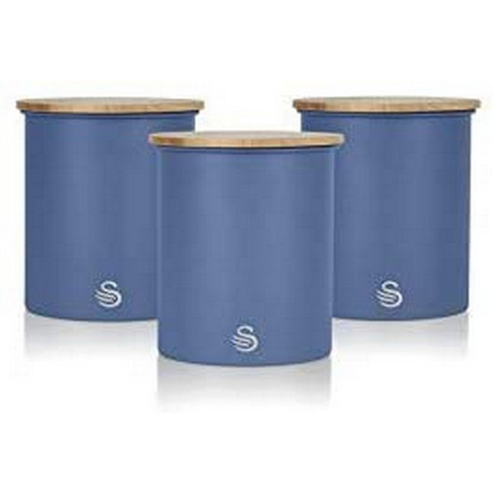 3Pcs Swan Blue Carbon Steel Canisters