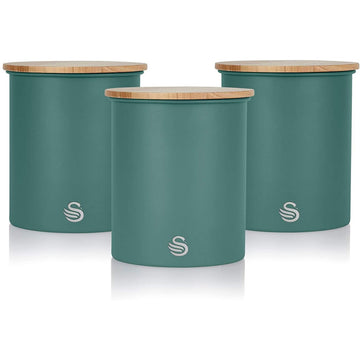 3Pcs Swan Green Carbon Steel Canisters