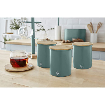 3Pcs Swan Green Carbon Steel Canisters