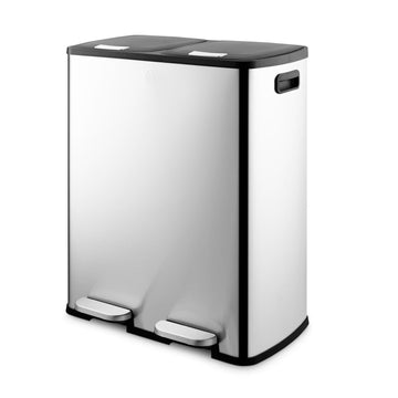 Swan Dual Compartment 60L Stainless Steel Finish Recycling Bin