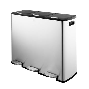 Swan 90L 3x30L Stainless Steel Recycling Bin