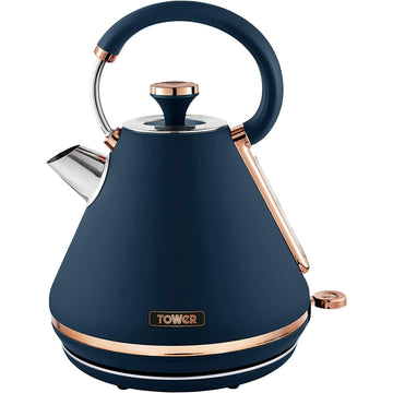 Tower Cavaletto 1.7L 3000W Blue Gold Electric Pyramid Kettle
