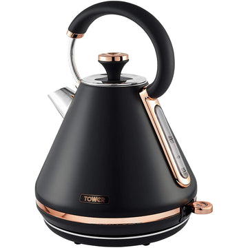 Tower Cavaletto 1.7L 3000W Black Gold Electric Pyramid Kettle