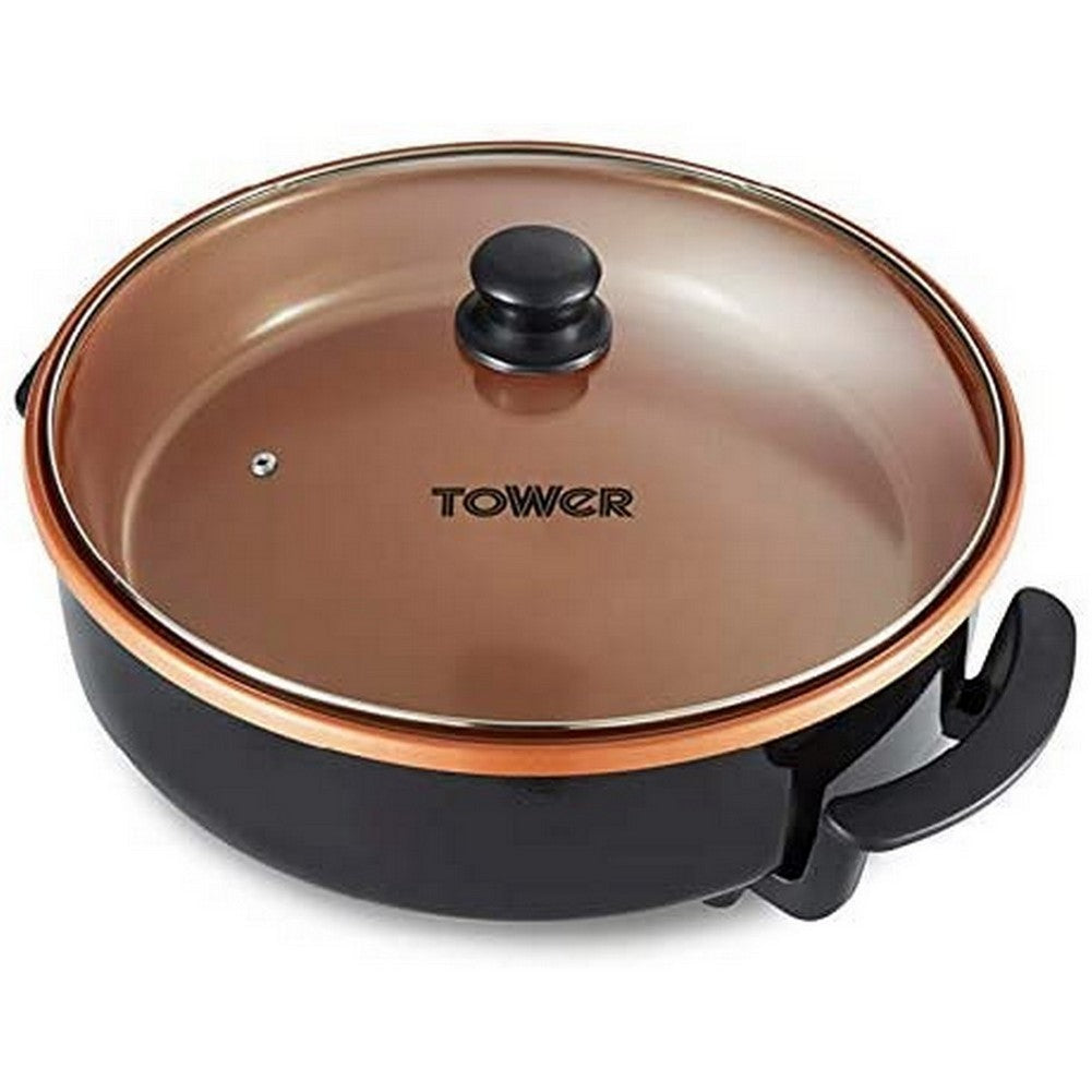 Tower Cerasure+ 1500W Copper Electric Multi Pan Glass Lid