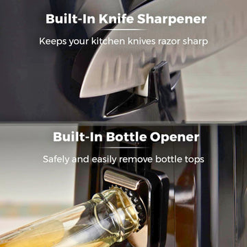 Tower 3-in-1 Electric Can Opener with Knife Sharpener & Bottle Opener Black