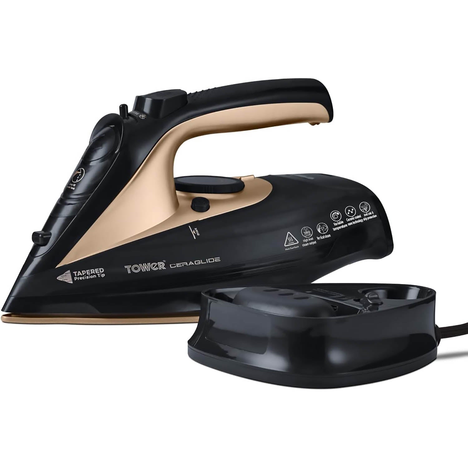 Tower Black & Gold  Cordless Steam Iron