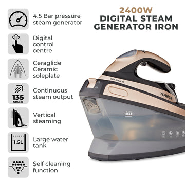 Tower 2400W 1.5L Steam Generator Iron