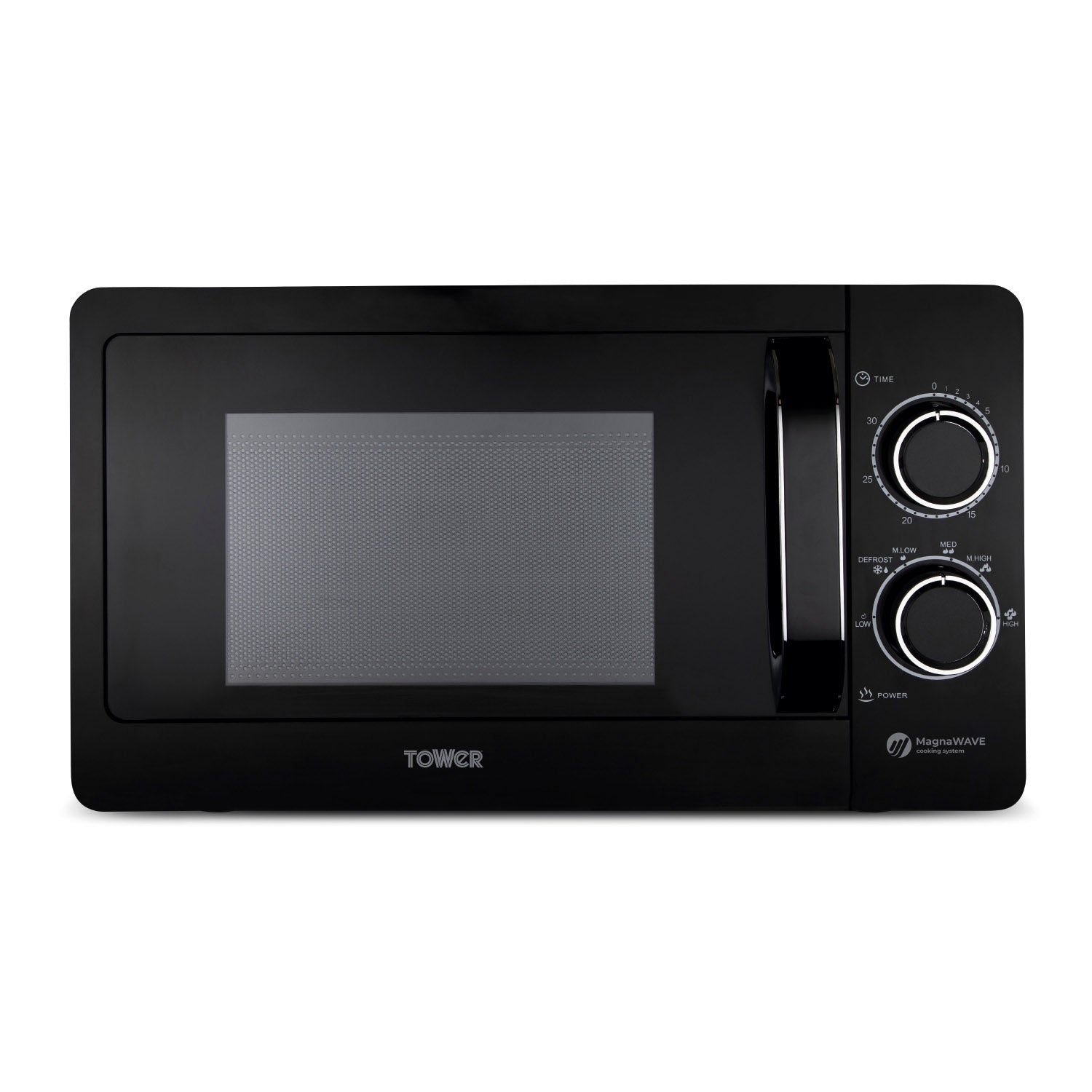 Tower 800W 20L Black Manual Microwave