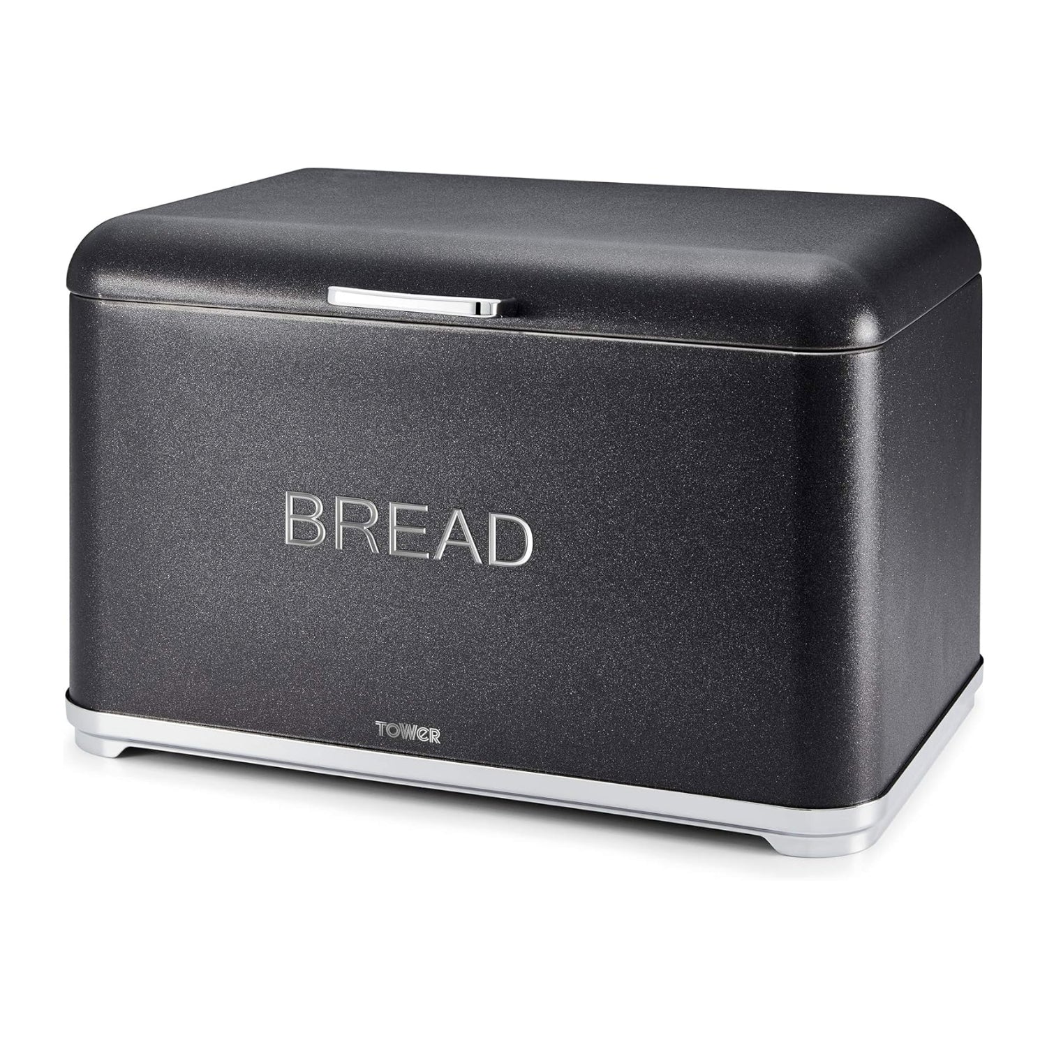 Tower Glitz 13.5L Noir Black Stainless Steel Bread Bin