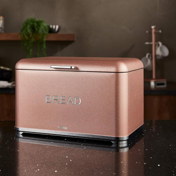 Tower Glitz 13.5L Noir Pink Stainless Steel Bread Bin