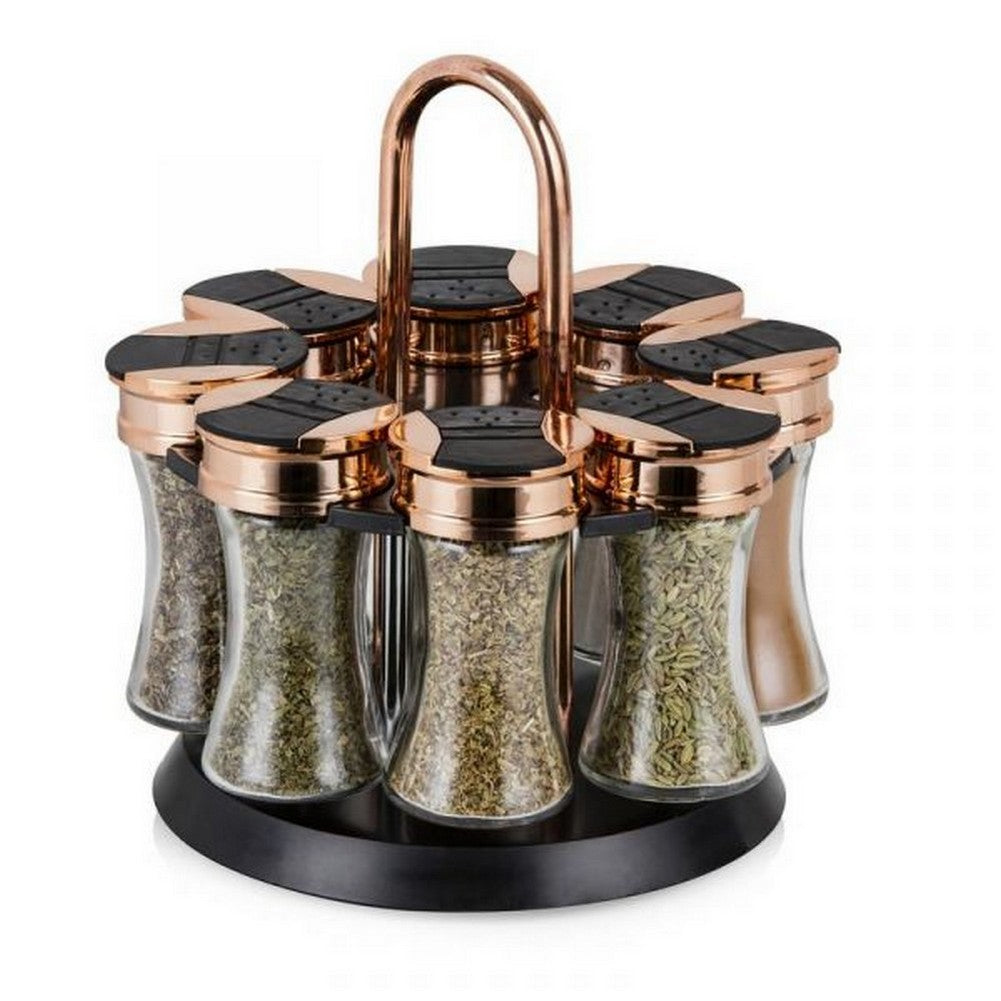 Tower Rose Gold 8 Jars Rotating Spice Rack