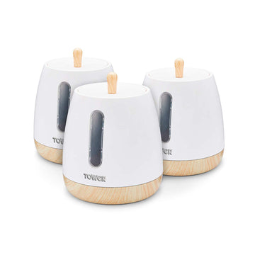 Tower Scandi 3-Piece Matte White Kitchen Storage Canisters