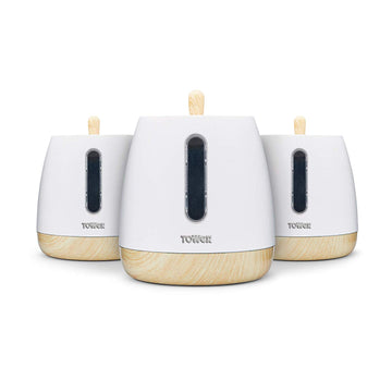 Tower Scandi 3-Piece Matte White Kitchen Storage Canisters