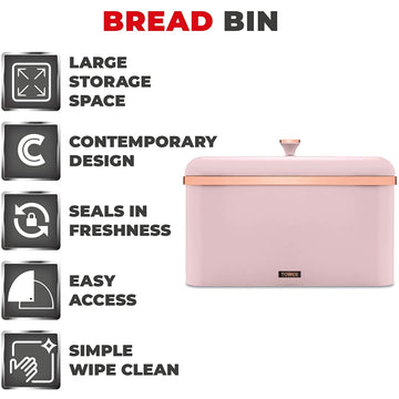 Tower Cavaletto Pink Bread Bin