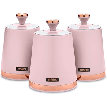 Tower Cavaletto Set of 3 Pink Canisters Set