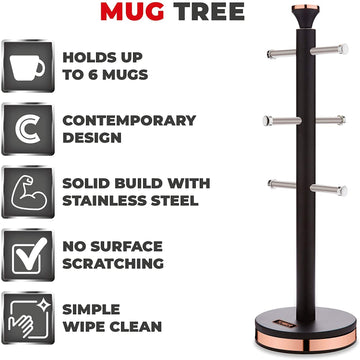 Tower Cavaletto Black Mug Tree