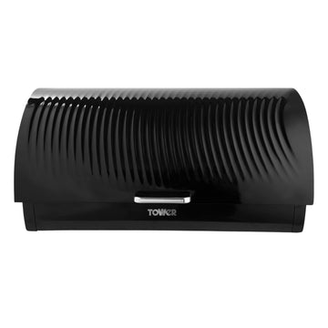 Tower Sonar 16L Roll Top Lid Bread Bin Black
